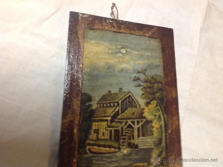 Arte: oleo sobre tabla casa con molino - Foto 6