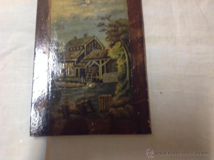 Arte: oleo sobre tabla casa con molino - Foto 9