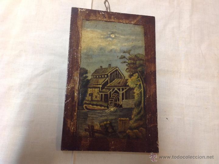 Arte: oleo sobre tabla casa con molino - Foto 13