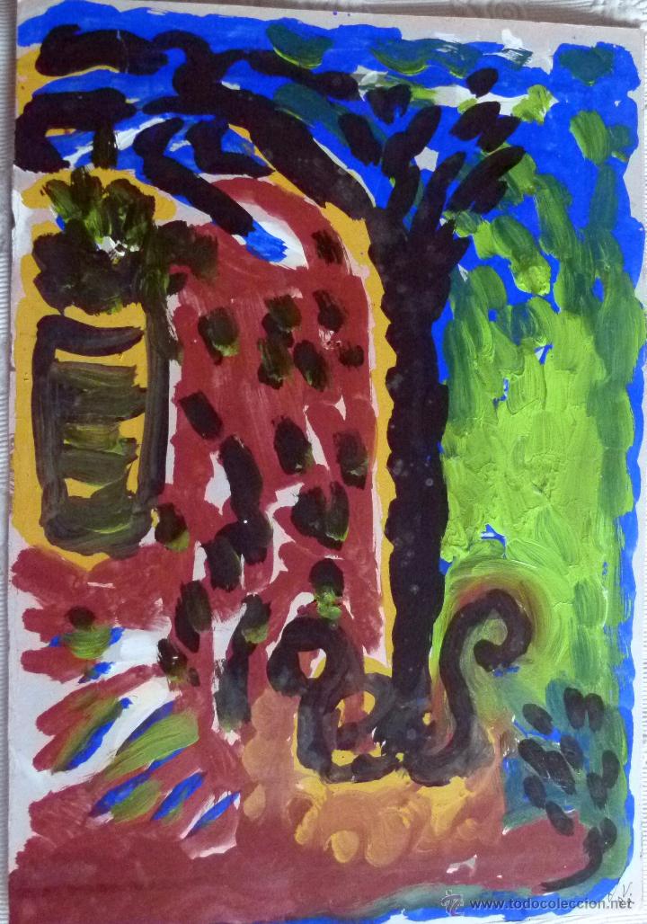 Arte: Oleo de Josep Vallribera i Falc&oacute; 1987, mide 46X32 cm
