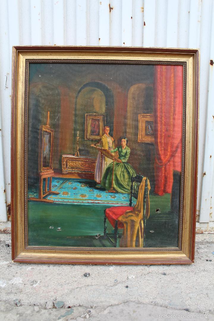 Arte: escena original oleo anonimo sobre lienzo - Foto 4