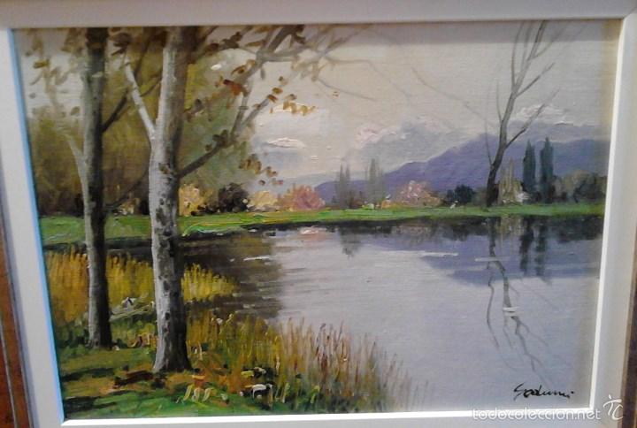 Arte: paisaje con el lago Banyoles - Foto 1