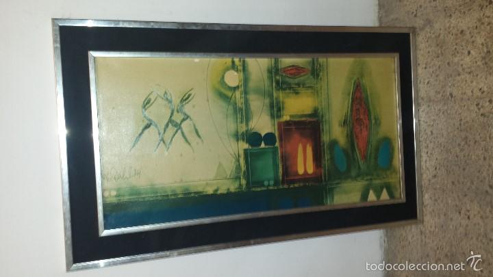 Arte: CUADRO 1974 MARCO ALUMINIO EPOCA - Foto 1