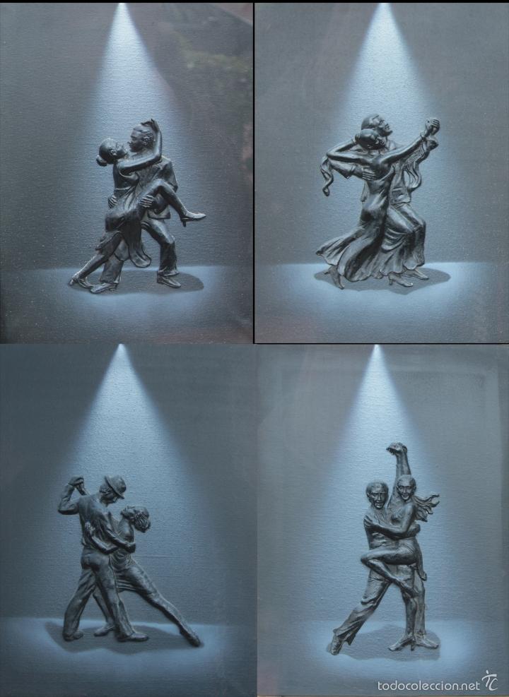 Arte: 4 PINTURAS BAILE -FIGURAS RELIEVE - Foto 1