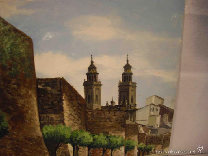 Arte: OLEO SOBRE TABLA MURALLA LUGO - Foto 3