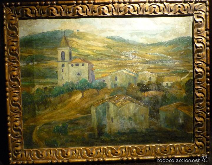 Arte: VISTA DE PUEBLO. 1922. FIRMADA ILEGIBLE.