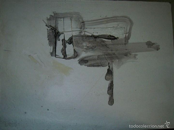 Arte: MAGIFICA OBRA ABSTRATA MATERICA COLLAGE SOBRE CARTON FIRMADO F.IGE&Ntilde;O MEDIDAS 27X36CM