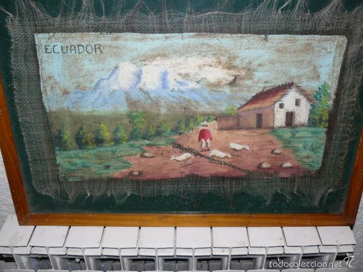 Arte: OLEO SOBRE ARPILLERA - NAIF - AN&Oacute;NIMO - ECUADOR - Foto 2