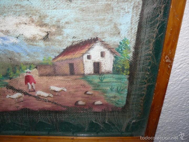 Arte: OLEO SOBRE ARPILLERA - NAIF - AN&Oacute;NIMO - ECUADOR - Foto 4