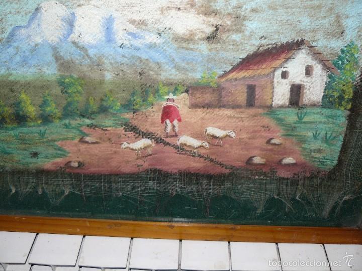 Arte: OLEO SOBRE ARPILLERA - NAIF - AN&Oacute;NIMO - ECUADOR - Foto 5