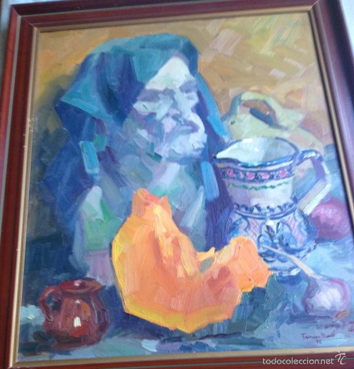 Arte: bodegon con escultura y fruta - Foto 1