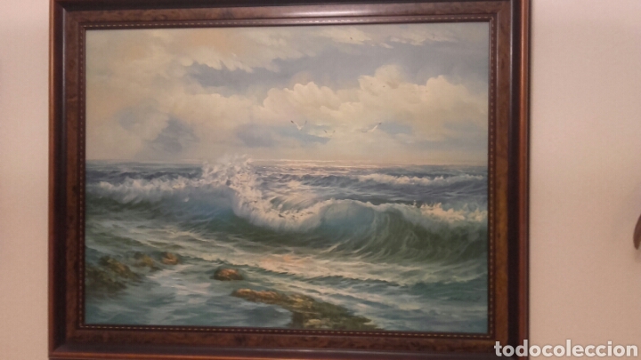 Arte: Cuadro al &oacute;leo de una Marina. Grande. - Foto 1