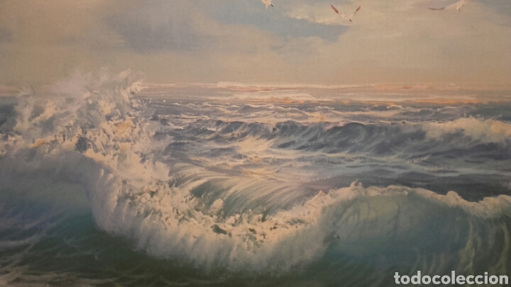 Arte: Cuadro al &oacute;leo de una Marina. Grande. - Foto 2