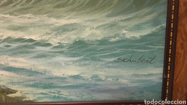 Arte: Cuadro al &oacute;leo de una Marina. Grande. - Foto 3
