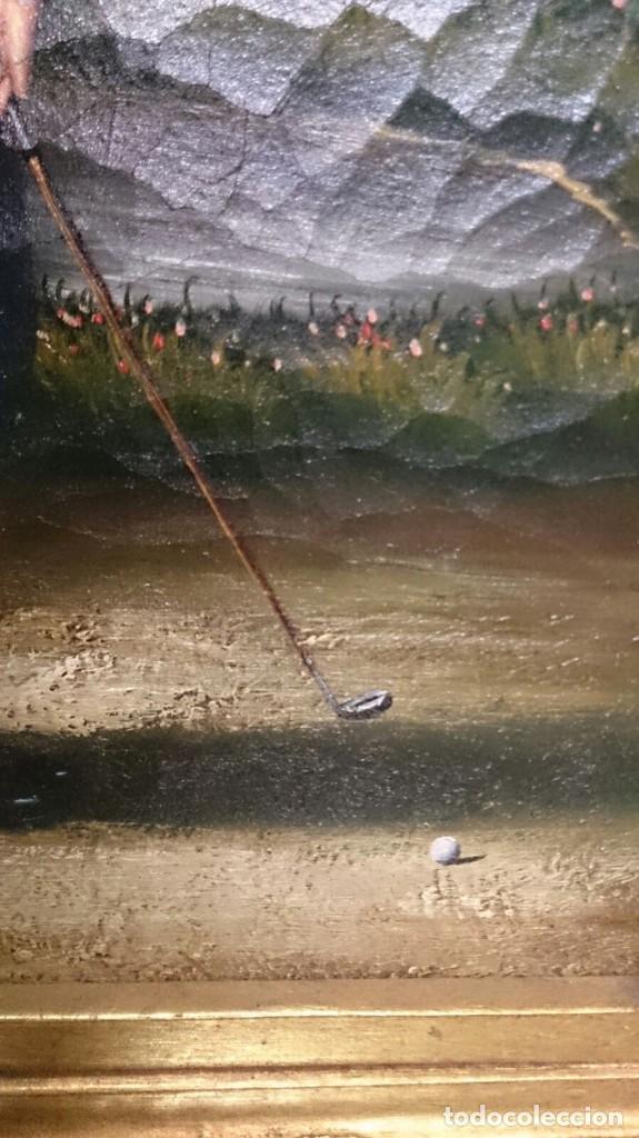 Arte: Pareja de oleos de golfistas - Foto 7