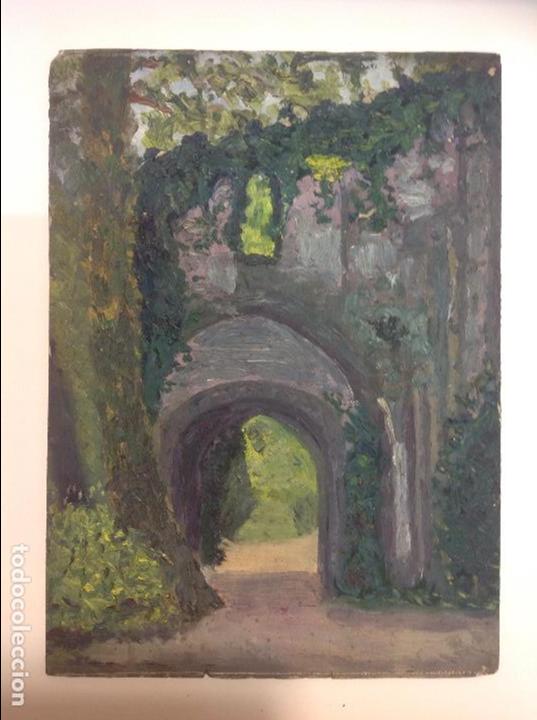 Arte: An&oacute;nimo. Arcada en el jardin - Foto 1
