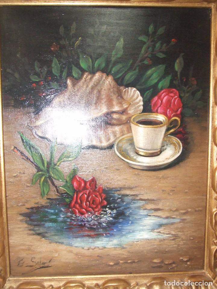 Arte: Oleo sobre tablex. Firmado E. Sala. - Foto 2