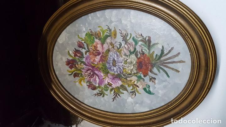 Arte: Cuadro ovalado con ramo de flores - Foto 1