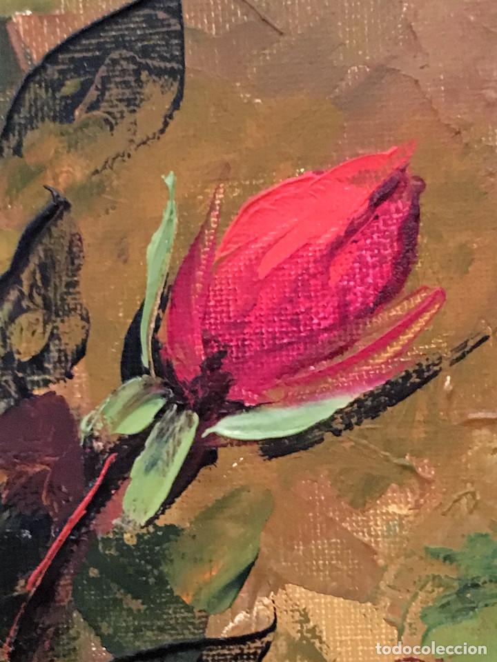 Arte: Cuadro al Oleo de C&aacute;ndido Ort&iacute; - Rosas Rojas - Foto 5