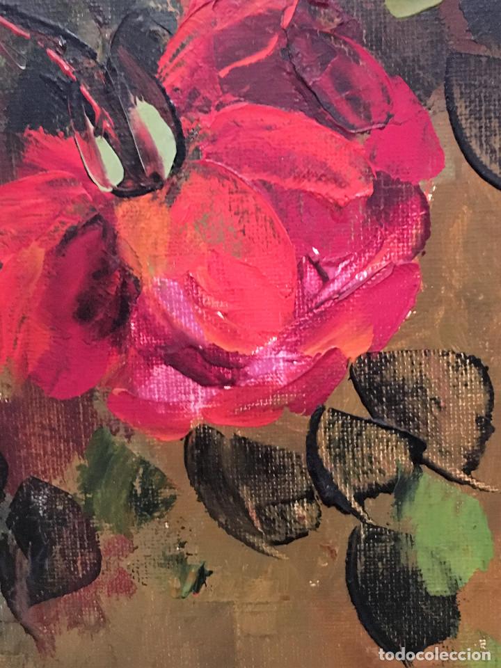 Arte: Cuadro al Oleo de C&aacute;ndido Ort&iacute; - Rosas Rojas - Foto 6
