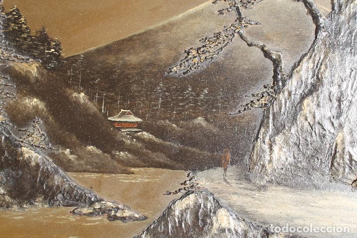 Arte: TABLA JAPONESA EN RELIEVE LACADA Y PINTADA - Foto 3