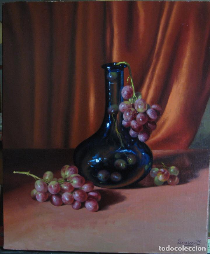 Arte: PINTURA - OLEO SOBRE LIENZO 1996. COMPOSICI&Oacute;N CON UVAS - Foto 1