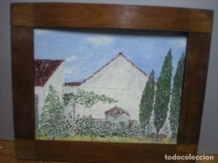 Arte: &oacute;leo sobre tablex sin autor, con marco - Foto 1