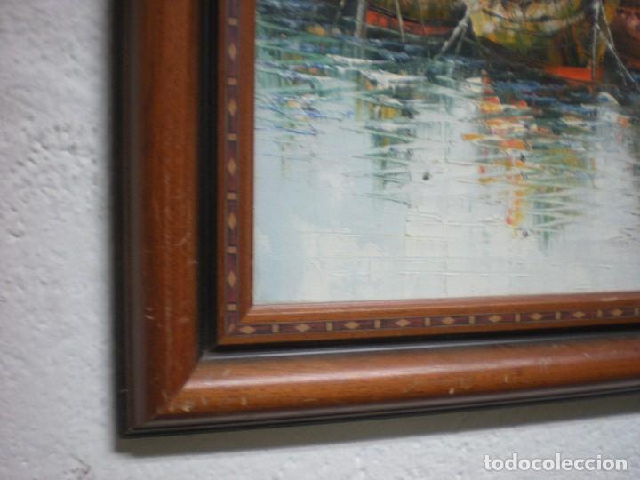 Arte: Lienzo, barcos en el puerto - Foto 3