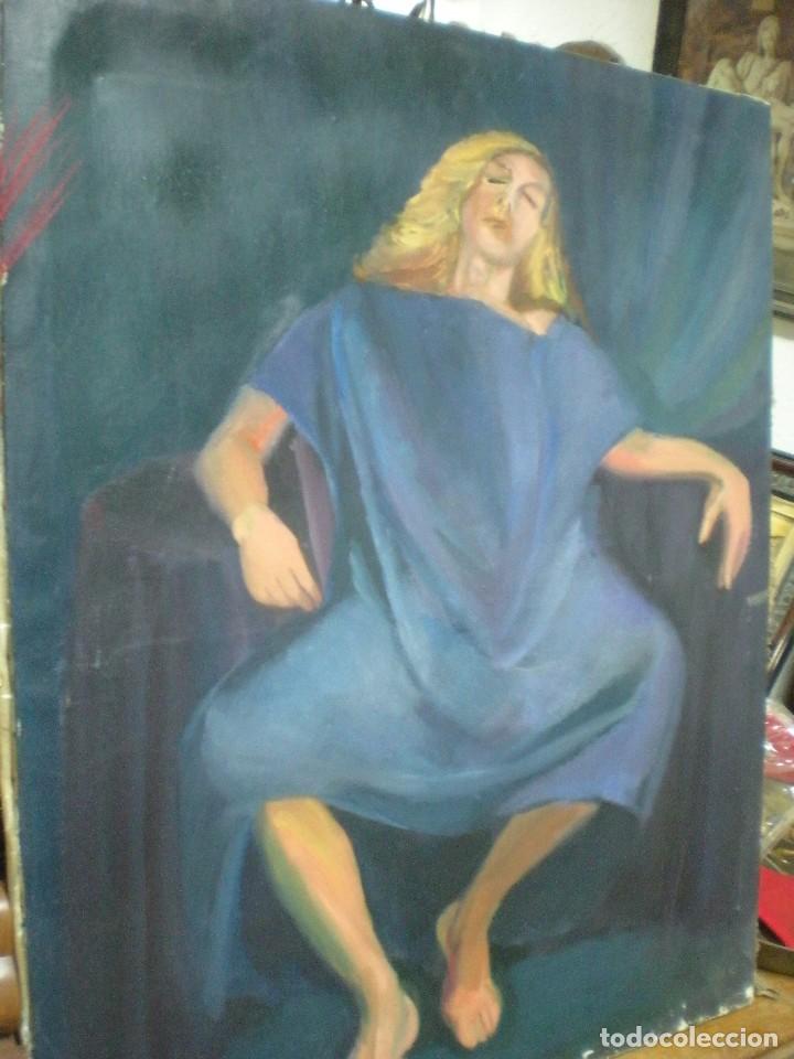 Arte: lienzo, sra de azul, 100x81cm - Foto 1