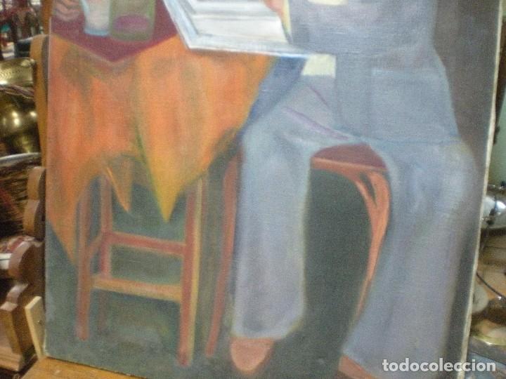 Arte: lienzo, estudiante leyendo, 65x92cm - Foto 4