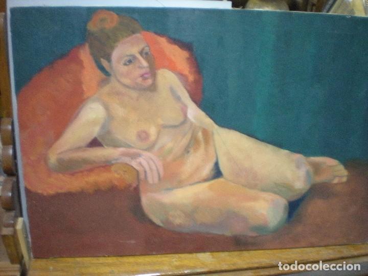 Arte: lienzo, sra desnuda posando, 81x54cm - Foto 1