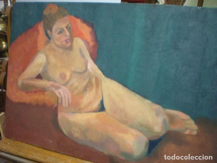 Arte: lienzo, sra desnuda posando, 81x54cm - Foto 2