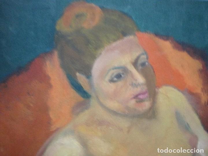 Arte: lienzo, sra desnuda posando, 81x54cm - Foto 4