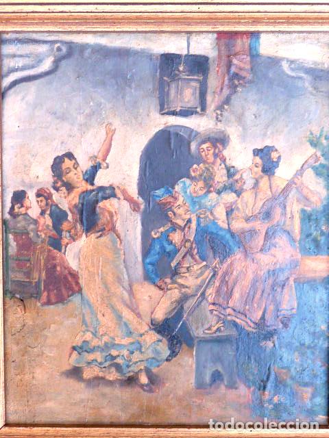 Arte: &oacute;leo sobre tablex.Escena galante.An&oacute;nimo - Foto 2