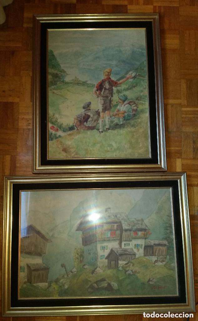 Arte: 2 OLEOS FIRMADOS POR M J GARCIA VER DESCRIPCION