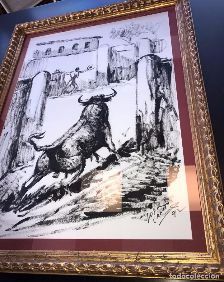 Arte: TORO EN CORRALES. LOPEZ CANITO . - Foto 2