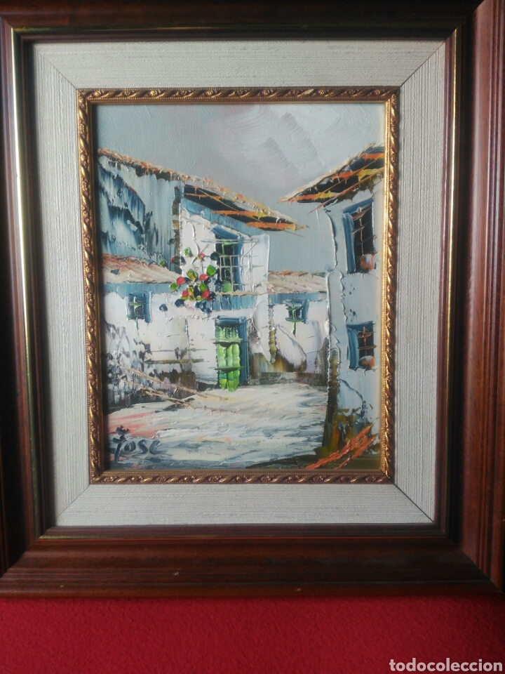 Arte: Cuadro al &oacute;leo (pueblo) - Foto 1