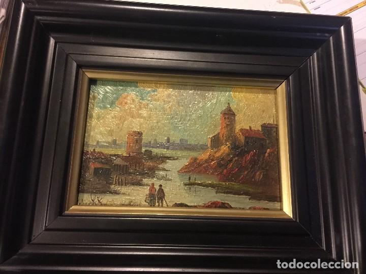 Arte: 2 tablas pintadas escenas de puertos - Foto 1