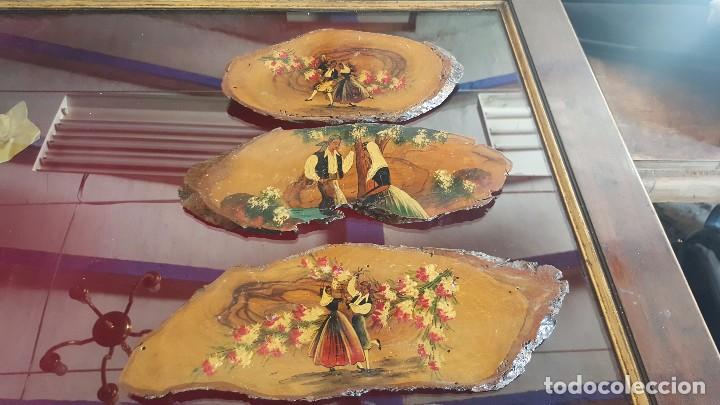 Arte: Conjunto de tres pinturas populares de principios siglo XX.