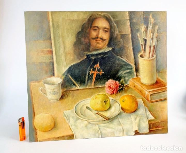 Arte: BODEG&Oacute;N CON VELAZQUEZ. &Oacute;LEO 49x44 - Foto 2