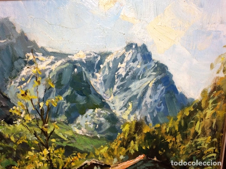 casa en la montaña. óleo sobre lienzo. firmado - Comprar Pintura al