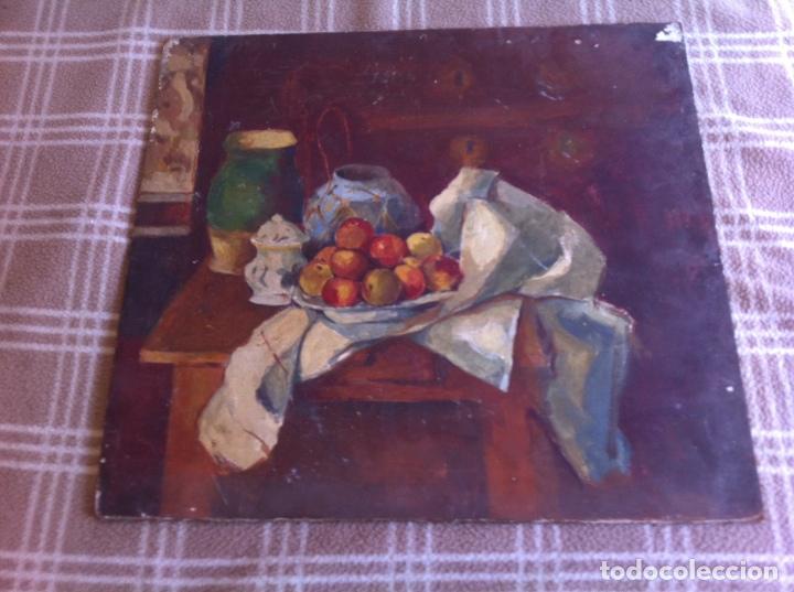 Arte: Precioso bodeg&oacute;n antiguo sobre tabla - Foto 1