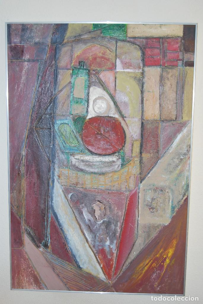 Arte: IMPRESIONANTE BODEG&Oacute;N CUBISTA - &Oacute;LEO SOBRE TABLA ESTUCADA - GRAN TAMA&Ntilde;O - 119 X 80 CM
