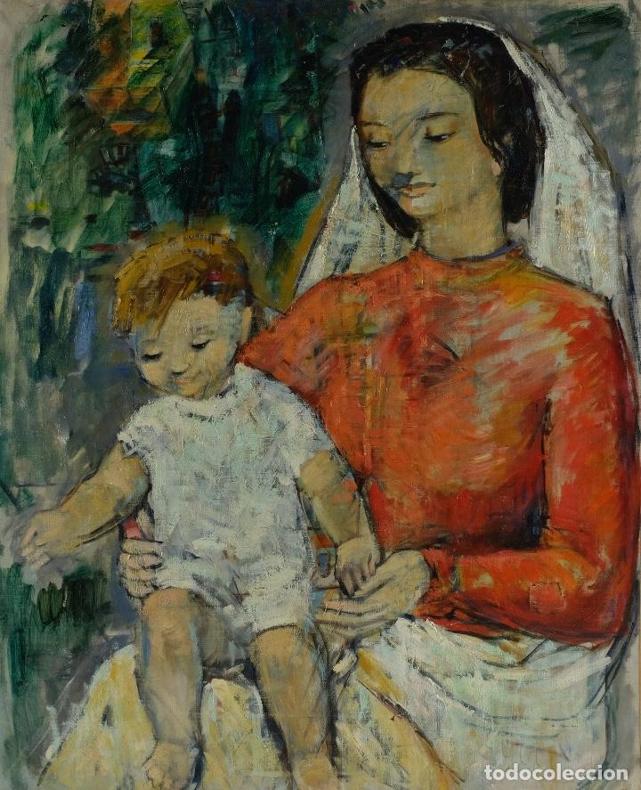 Arte: &Oacute;leo sobre lienzo Maternidad siglo XX