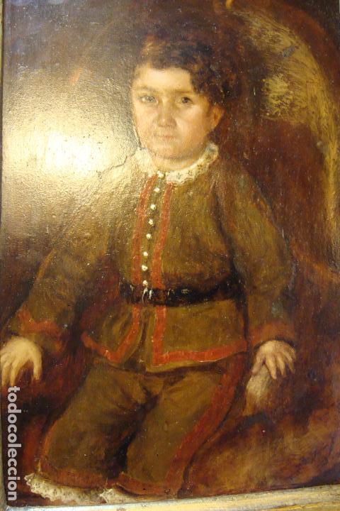 Arte: &Oacute;leo sobre tabla - Ni&ntilde;o - Foto 2