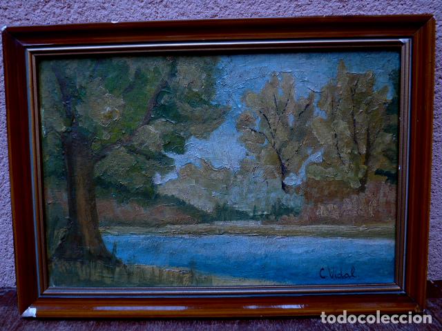 Arte: &oacute;leo sobre tabla.Firmado C.Vidal. - Foto 1