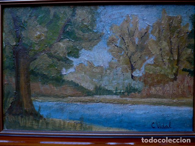 Arte: &oacute;leo sobre tabla.Firmado C.Vidal. - Foto 2