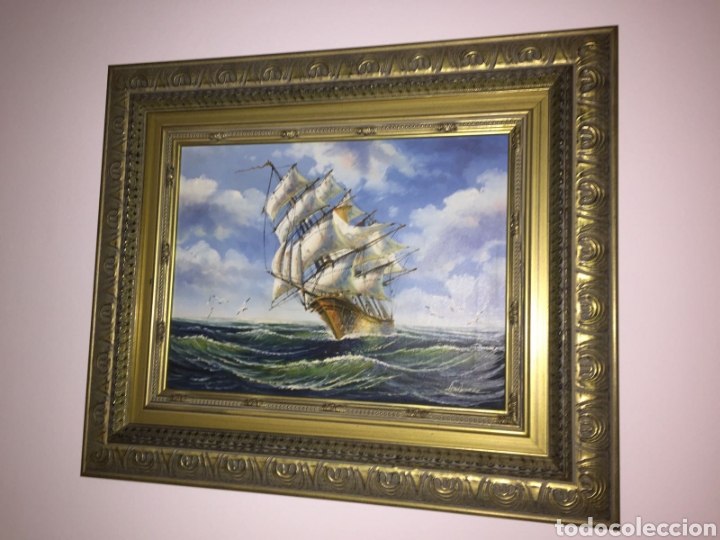 Arte: CUADRO AL &Oacute;LEO DE UN GALE&Oacute;N - Foto 1