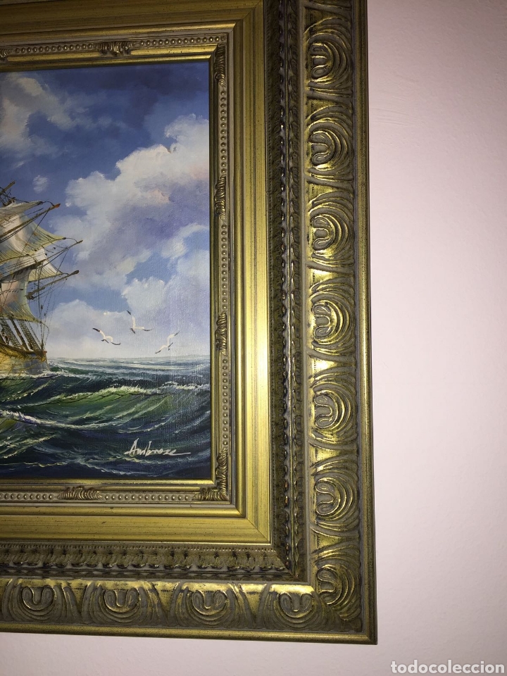 Arte: CUADRO AL &Oacute;LEO DE UN GALE&Oacute;N - Foto 3