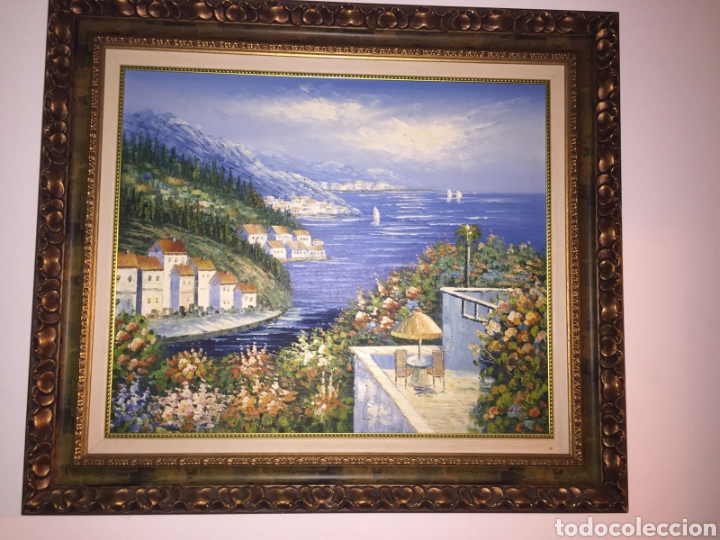 Arte: CUADRO AL &Oacute;LEO PAISAJE MARITIMO - Foto 1